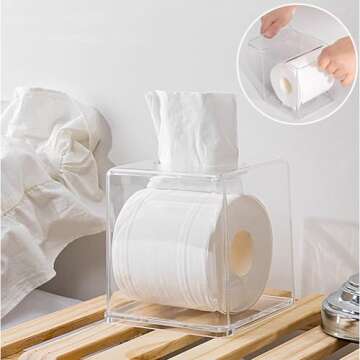 Li-TianFeng 2Pcs Clear Acrylic Tissue Box Covers