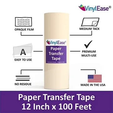 Vinyl Ease 12" x 100ft Paper Transfer Tape for Vinyl Projects