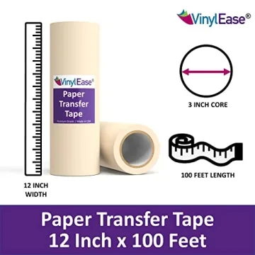Vinyl Ease 12" x 100ft Paper Transfer Tape for Vinyl Projects