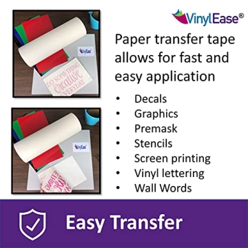 Vinyl Ease 12" x 100ft Paper Transfer Tape for Vinyl Projects
