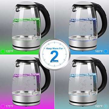 Brightown 1.7L Electric Kettle with LED Temperature Control