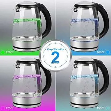 Brightown 1.7L Electric Kettle with LED Temperature Control