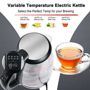 Brightown 1.7L Electric Kettle with LED Temperature Control