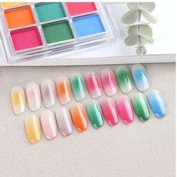 FSpronail 9 Color Nail Pigment Palette for Beginners