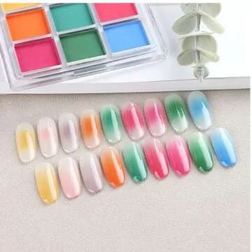 FSpronail 9 Color Nail Pigment Palette for Beginners