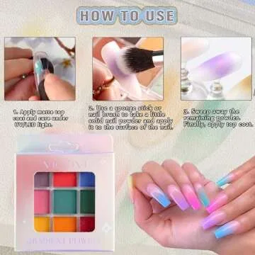 FSpronail 9 Color Nail Pigment Palette for Beginners