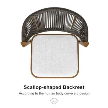 PURPLE LEAF Counter Height Bar Stool Set of 2 Outdoor Counter Stools Woven Bar Height Stools Rattan Barstools for Kitchen Brown Counter Stool