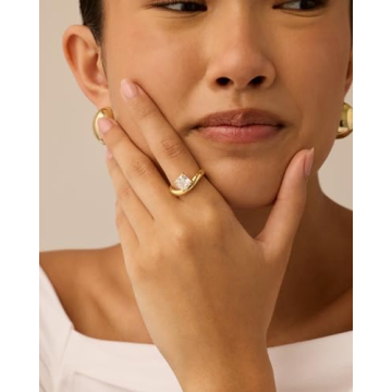 PAVOI Yellow Gold Cubic Zirconia Engagement Ring for Women