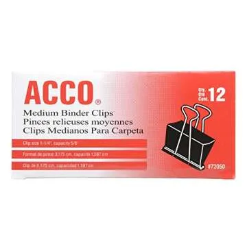 Purchase ACCO Medium Binder Clips - Quality and Affordability