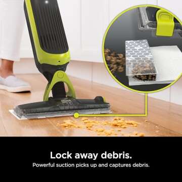 Shark VACMOP Cordless Hard Floor Vacuum Mop Includes 2 Disposable VACMOP Pads and a 12oz VACMOP Solu...