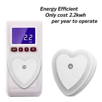 maxin LED Night Light Lamp with Smart Auto ON/Off Sensor Set of 4, 0.5W Plug-in LED Wall Night Light Lamp for Bedroom, Bathroom, Hallway, Stairways, Or Any Dark Room Soft Brightness.(Heart-Shaped)