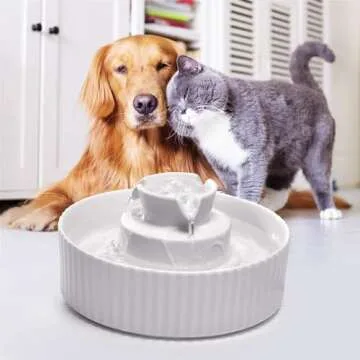 VinDox 360 Ceramic Cat Fountain | Elegant Pet Water Dispenser