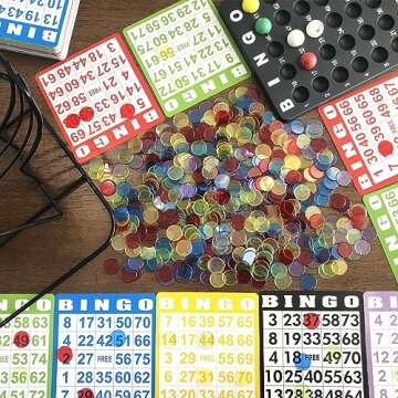 Yuanhe 500 Pieces of 3/4 inch Transparent Bingo Counting Chips for Bingo Game Party, Classroom, Game Night, Bingo Hall-Mixed Color