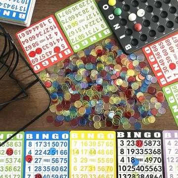 Yuanhe 500 Pieces of 3/4 inch Transparent Bingo Counting Chips for Bingo Game Party, Classroom, Game Night, Bingo Hall-Mixed Color