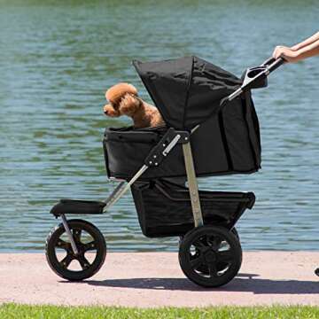 Paws & Pals Deluxe 3-Wheel Pet Stroller for Dogs