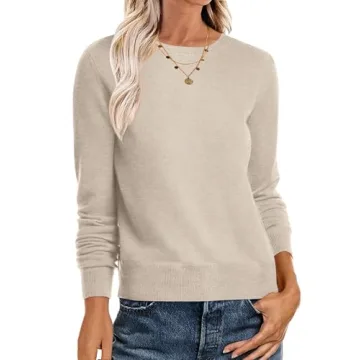 ANRABESS Women's Long Sleeve Crewneck Classic Pullover Sweater - Perfect for Fall! Soft, Stylish, Ve...