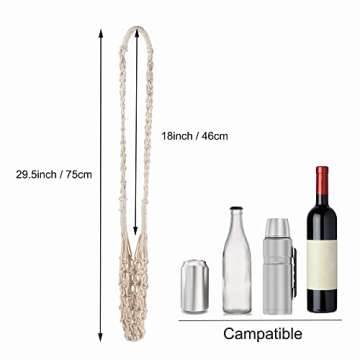 Eiyye Water Bottle Strap Crochet Bottle Bag Handmade Water Bottle Carrier Boho Wine Bottle Carrier F...