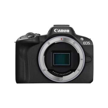Canon EOS R50 Vlogging Creator Kit, Hybrid Mirrorless Camera with RF-S10-18mm F4.5-6.3 IS STM Lens a...