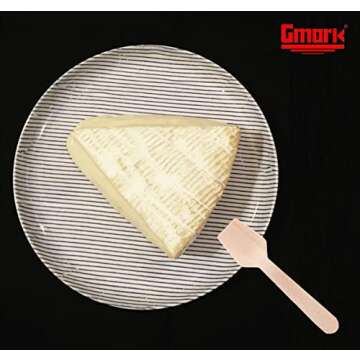 Gmark 4" Mini Wooden Spoons Pack of 100, Disposable Square End Tasting Spoon, Sampling Yogurt Spoon Ice Cream Spoon, Biodegradable Compostable Birchwood GM1101A