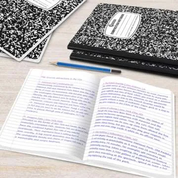 Rosmonde 50 Pack Composition Notebooks Bulk, Wide Ruled Composition Notebook, 200 Pages (100 Sheets), 9-3/4 x 7-1/2, Black Marble, Bulk School Supplies, Office Notebooks, Bulk Notebooks for School