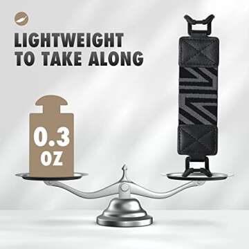 MoKo Security Hand-Strap for 6-8" Kindle eReaders Fire Tablet, Kindle/Kobo/Voyaga/Lenovo/Sony Kindle E-Book Tablet, High-Elasticity Versatile Hand Strap Lightweight Finger Grip Holder, Black