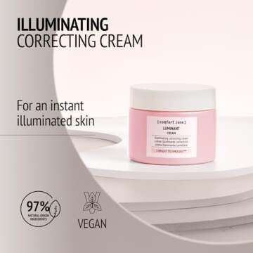 Comfort Zone] Luminant Face Cream, Instant Illuminating & Correcting Cream to Even Skin Tone, Vegan with Natural-Origin Ingredients, 3-Bright Technology, for all Skin Types & Tones, 2.03 Oz.