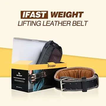 IFAST Weight Lifting Belt, Leather Weight Lifting Belt for Men and Women with 4 inch Padded Lumbar Support Belt for Weightlifting Deadlift, Power Lifting Workout & Squats Exercise (Small, Pink)