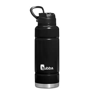 Bubba Trailblazer 40oz Vacuum-Insulated Stainless Steel Water Bottle with Straw & Carry Handle, Keeps Drinks Cold up to 24hrs, Great for Travel, Work, School, & More, Licorice