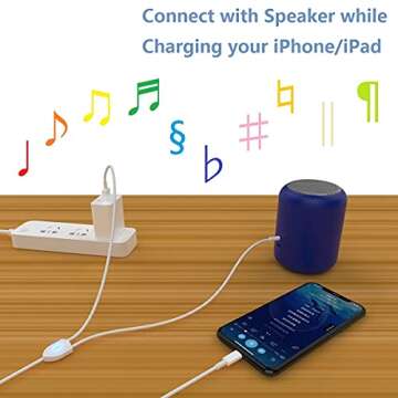 [Upgraded] Aux Cord for iPhone, Lightning to 3.5mm Aux Cord 2in1 Audio Charging Cable Compatible with iPhone 14 13 12 11 XS XR X iPad All iOS Version, Supports Car Stereo/Speakers/Headphone 3.94Ft