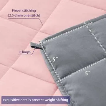 yescool Weighted Blanket for Adults (20 lbs, 80” x 87”, Pink Grey) Cooling Heavy Blanket for Sleeping Perfect for 190-210 lbs, King Size Breathable Blanket with Premium Glass Bead, Machine Washable