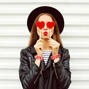 6 Romantic Velvet Valentine Hair Scrunchies Set for Women