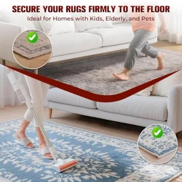 12PC Carpet Tape Non-Slip Heavy Duty Rug Adhesive