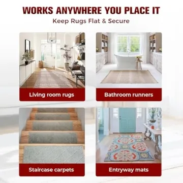 12PC Carpet Tape Non-Slip Heavy Duty Rug Adhesive