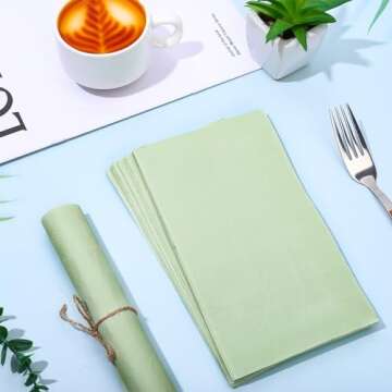 Whaline 200Pcs Sage Green Guest Napkins Wedding Party Napkin Disposable Dinner Hand Paper Napkin Towel for Bathroom Bridal Baby Shower Birthday Party Supplies Table Decor
