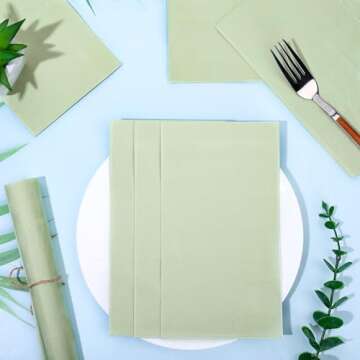 Whaline 200Pcs Sage Green Guest Napkins Wedding Party Napkin Disposable Dinner Hand Paper Napkin Towel for Bathroom Bridal Baby Shower Birthday Party Supplies Table Decor