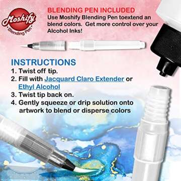 Tim Holtz Alcohol Ink Mega Set - 24 Unique Ranger Alcohol Inks Made in USA - Bundled with Moshify Blending Pen - Perfect For Use With Yupo Paper, Epoxy Resin And Tumblers - Tim Holtz Artist Set