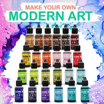 Tim Holtz Alcohol Ink Mega Set - 24 Unique Ranger Alcohol Inks Made in USA - Bundled with Moshify Blending Pen - Perfect For Use With Yupo Paper, Epoxy Resin And Tumblers - Tim Holtz Artist Set