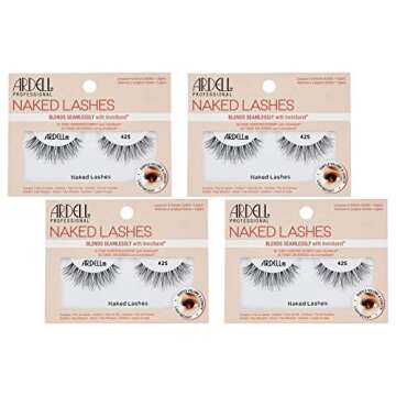 Ardell Strip Lashes Naked 425 - Invisiband Lightweight, Natural Look False Eyelashes - 4 Pairs