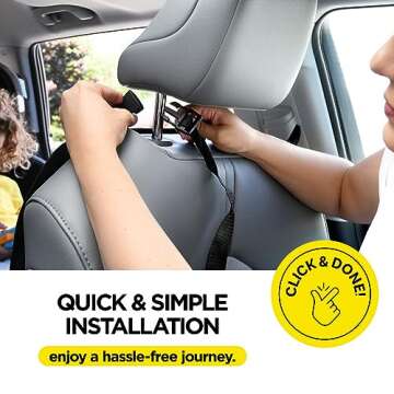 lebogner Back Seat Cover For Kids + 3 Pocket Storage Organizer, 2 Pack X-Large Waterproof Kick Mats Backseat Protector, Car Seat Back Protectors For Vehicles To Protect From Dirt, Mud & Scratches