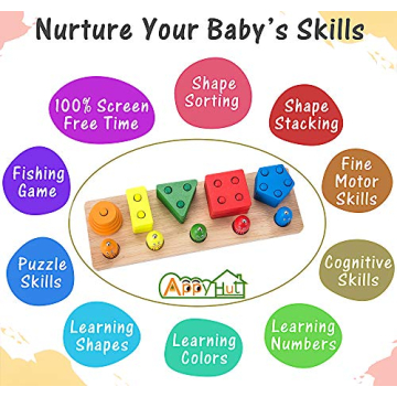 Engaging Wooden Shape Sorter and Fishing Game for Toddlers