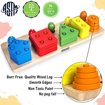Engaging Wooden Shape Sorter and Fishing Game for Toddlers