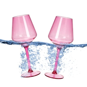 Durable Acrylic Wine Glasses Float on Water - Set of 2