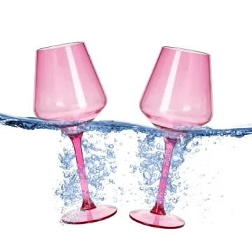 Durable Acrylic Wine Glasses Float on Water - Set of 2