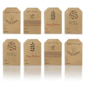 Boho Christmas Gift Tag Stickers – Adhesive & Eco-Friendly