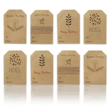 Boho Christmas Gift Tag Stickers – Adhesive & Eco-Friendly