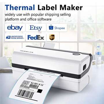 Rongta High Speed 4x6 Shipping Label Printer Commercial Thermal Postage Barcode Printers Compatible ...