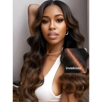 UNICE Bye Bye Knots 7x5 Pre Cut Lace Glueless Wig Chestnut Brown Ombre Loose Wave Wig Pre Bleached Invisible Knots Pre Everything Wig Human Hair Pre Plucked 150% Density 18inch
