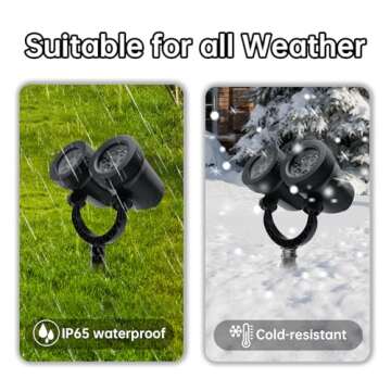 FLRYBRG 2024 New Gen Christmas Projector Lights Outdoor, Snowflake Projector Lights with Double Head, LED Snowfall Show Projector, Waterproof Landscape Decor for Halloween Christmas Party Holiday