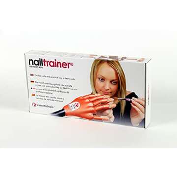 Essential Nails Nail Trainer® Practice Hand INCLUDES 6 Hour On-Line Competition Level Nail Art Tuition By A Champion Nail Artist, Nail Extensions, Nail Art Manicure Training Hand &100 Practice Nails