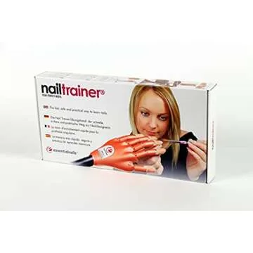 Essential Nails Nail Trainer® Practice Hand INCLUDES 6 Hour On-Line Competition Level Nail Art Tuition By A Champion Nail Artist, Nail Extensions, Nail Art Manicure Training Hand &100 Practice Nails